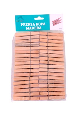 Presa ropa de madera 36 pc